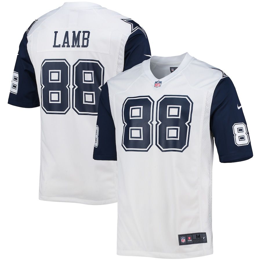 Men Dallas Cowboys 88 CeeDee Lamb Nike White Alternate Game NFL Jersey